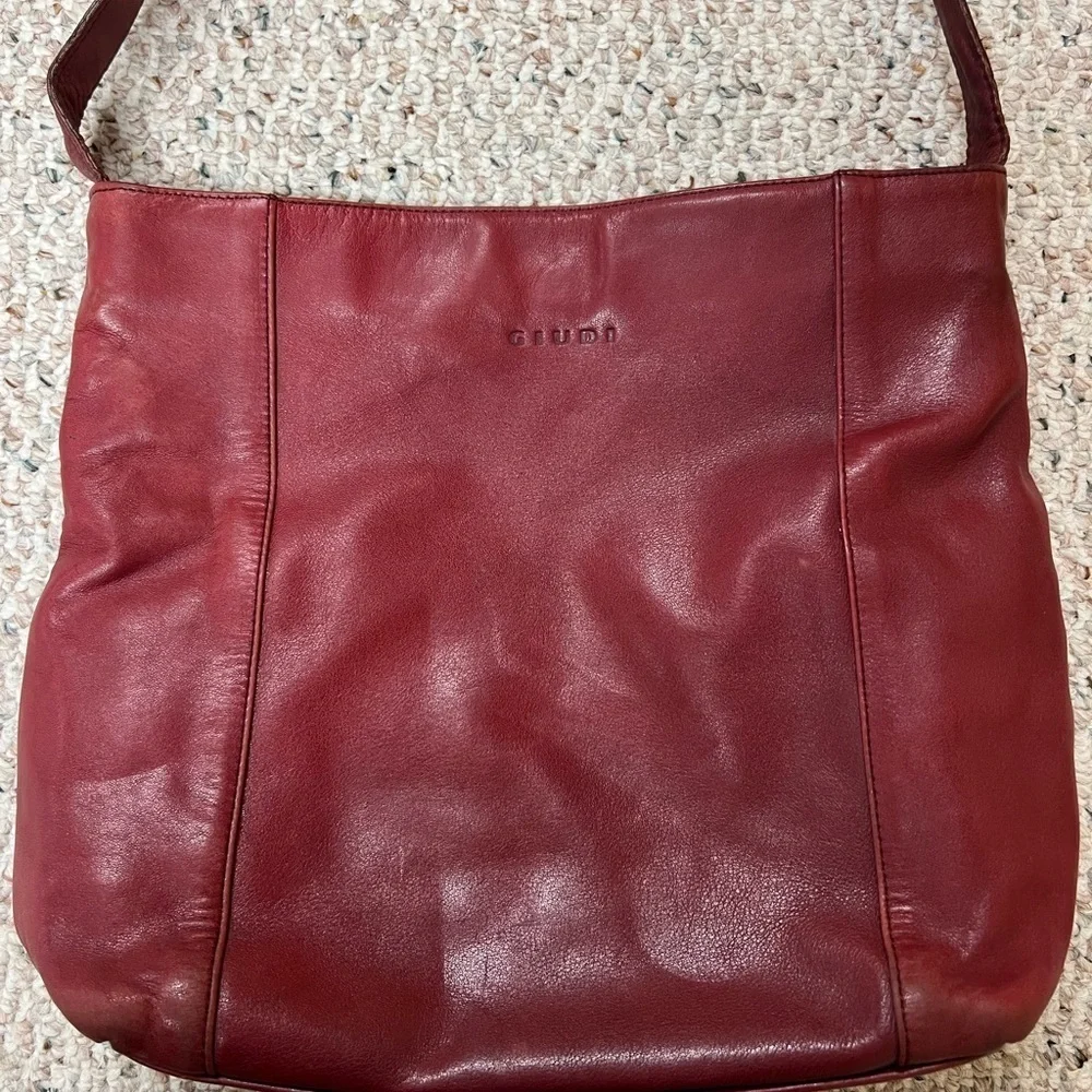 Giudi Vintage Italian Leather Red Bag